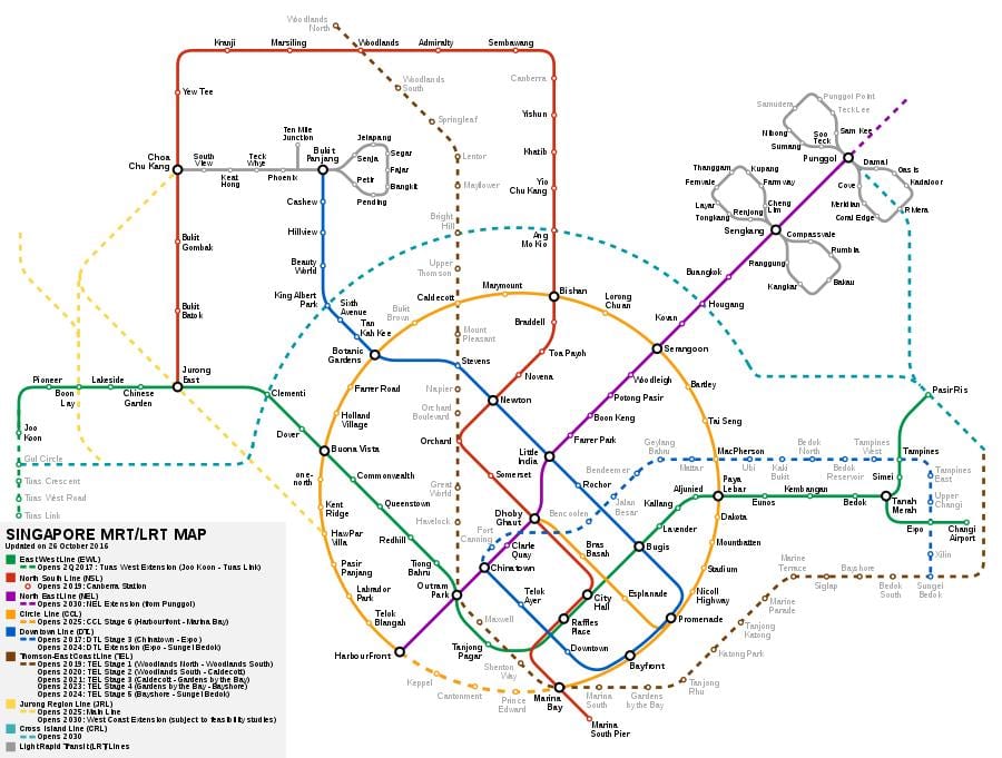smrt ਗੱਡੀ ਦਾ ਨਕਸ਼ਾ