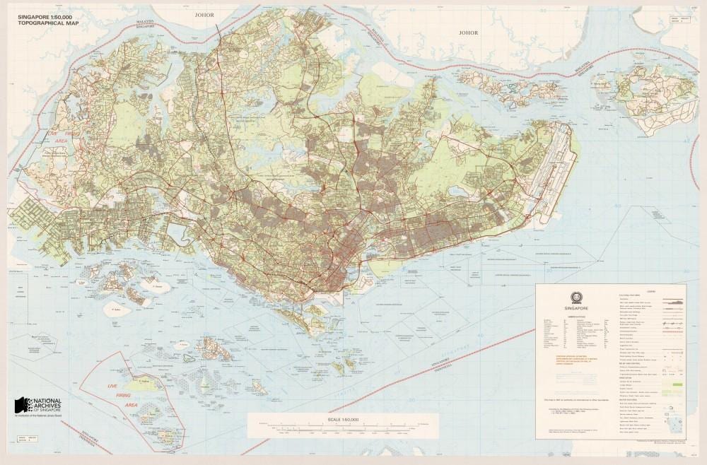 ਨਕਸ਼ਾ ਸਿੰਗਾਪੁਰ ਦੇ topographic