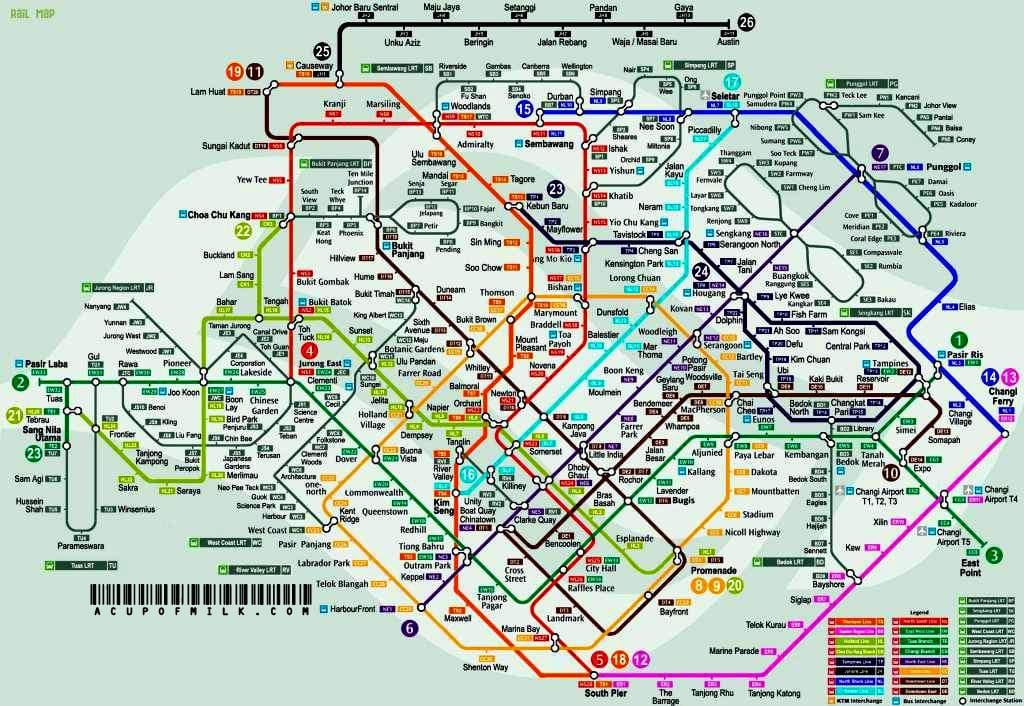 mrt ਰਸਤਾ ਦਾ ਨਕਸ਼ਾ, ਸਿੰਗਾਪੁਰ