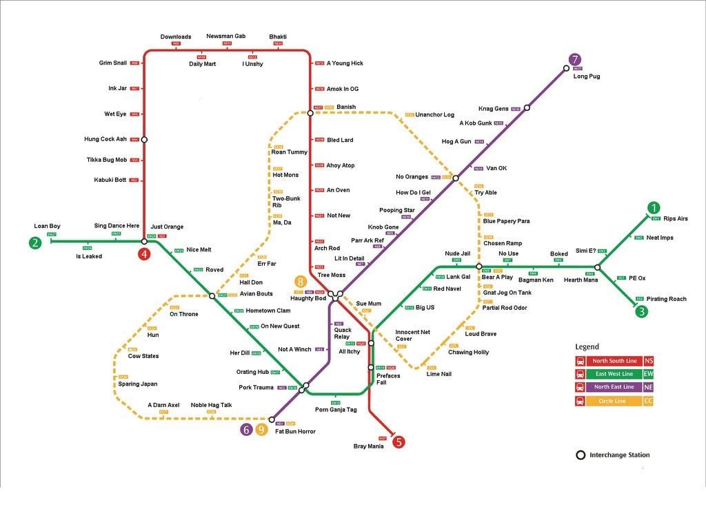 ਸਿੰਗਾਪੁਰ mrt ਸਟੇਸ਼ਨ ਨਕਸ਼ਾ