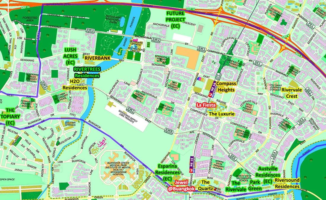 ਨਕਸ਼ਾ ਦੇ Sengkang ਸਿੰਗਾਪੁਰ