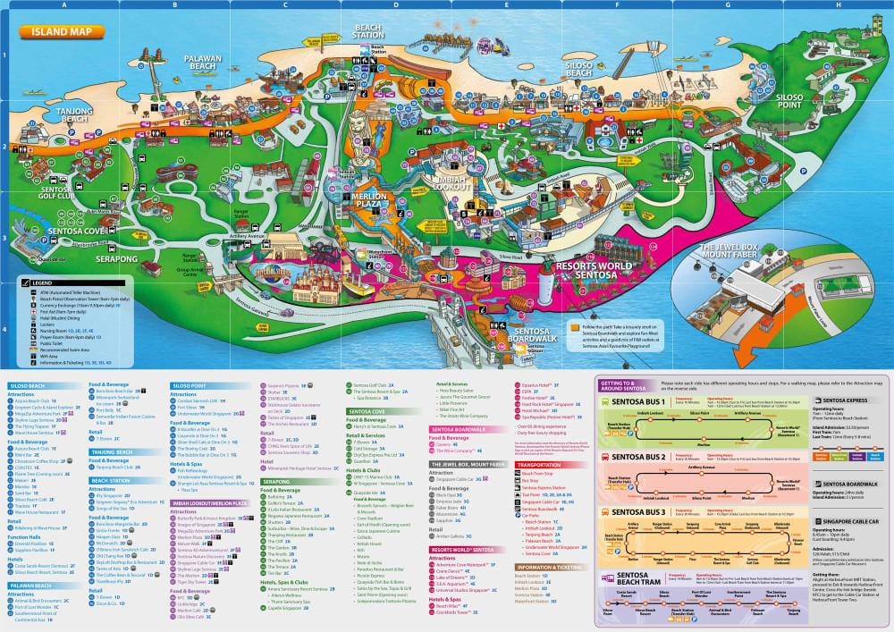 sentosa ਨਕਸ਼ਾ ਆਕਰਸ਼ਣ