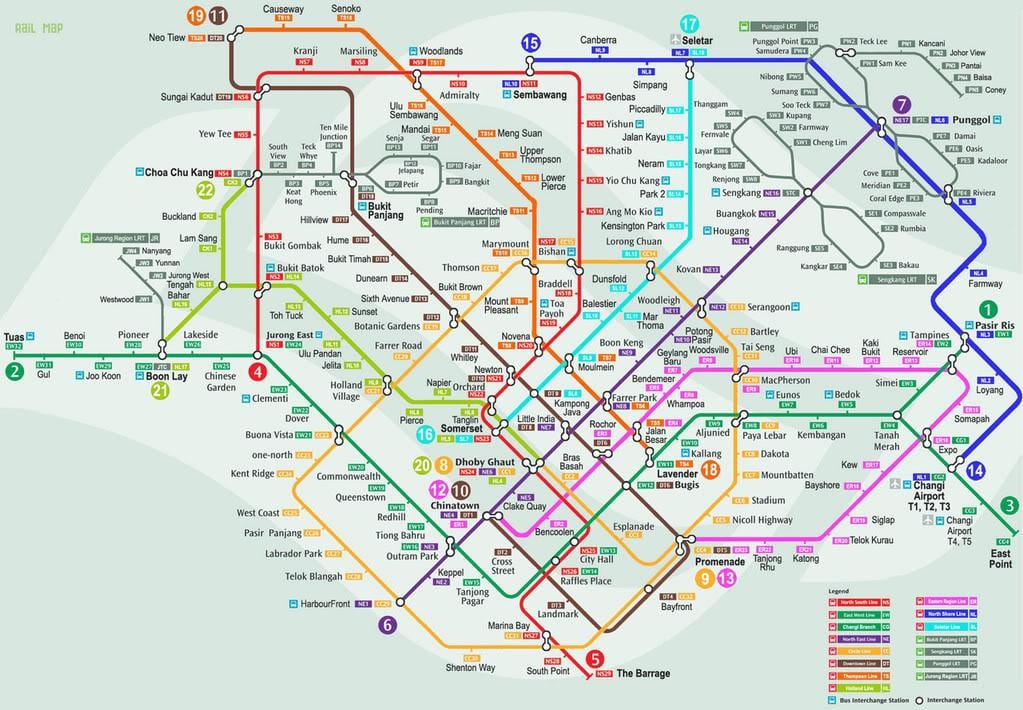 smrt ਸਿੰਗਾਪੁਰ ਨਕਸ਼ਾ