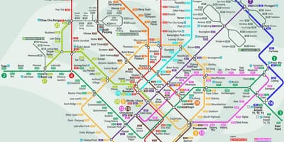 Smrt ਸਿੰਗਾਪੁਰ ਨਕਸ਼ਾ